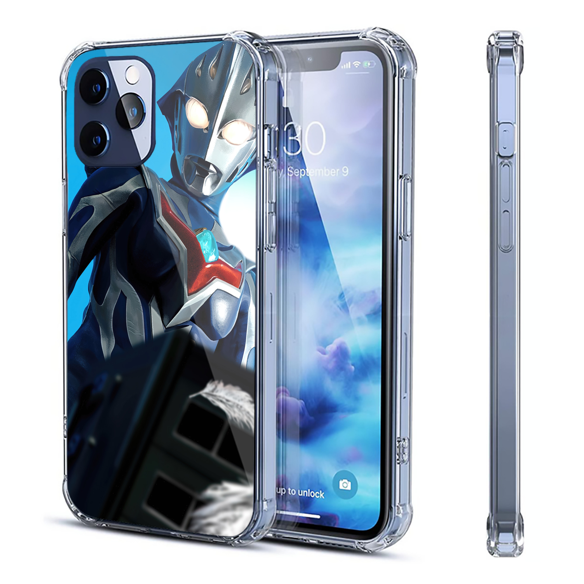 （画像用） ウルトラマン Ultraman 【iPhone 12シリーズ対応】透明スマホケース（クリアソフトケース）